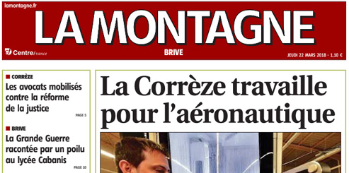 Mécaliance en première page sur le journal La Montagne